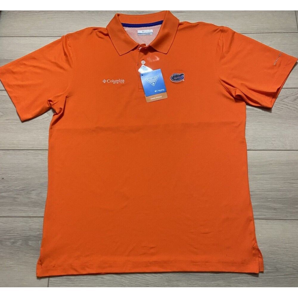 University Florida Gators Shirt Columbia‎ PFG Skiff Cast Polo Omni Shade Vented